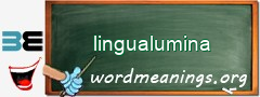 WordMeaning blackboard for lingualumina